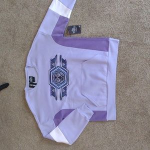 Wakanda Forever Black Panther Purple Sweatshirt Sz L Hot Topic NWT
